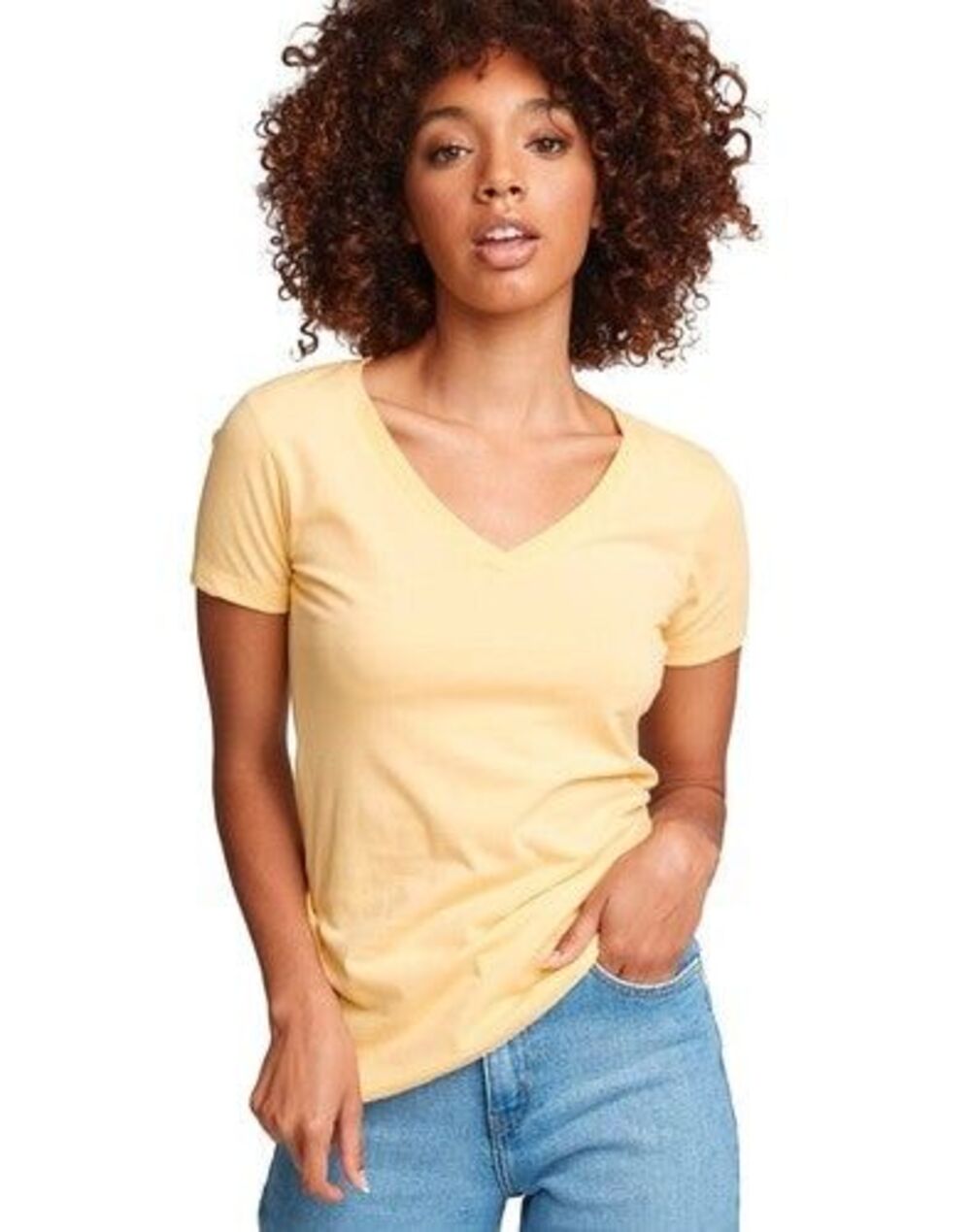 Next Level Women's 'Junior Fit' Ideal V-Neck T-Shirt - Medium